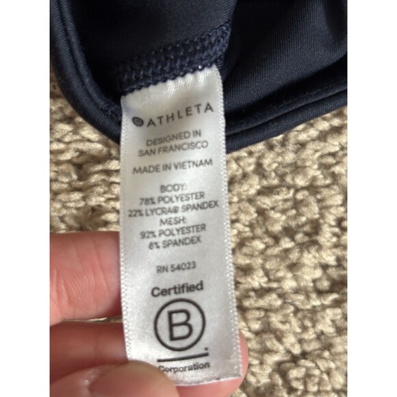 Athleta Small Capri Leggings Sheer Panel‎ Stretch Athletic Athleisure - Picture 3 of 5